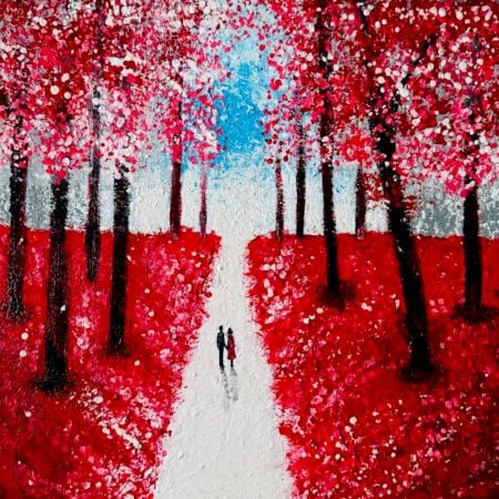 Handpainted Couple Painting for Living Room